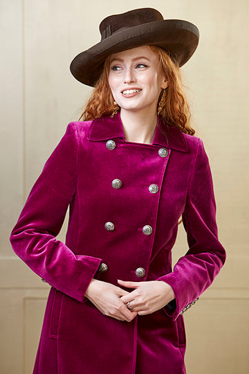 Electra Long Pink Coat Limited Edition Velvet - Main Image