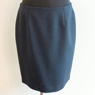 #50 Navy Wool Skirt - SIZE 6/8 - FAULT - Broken Zip