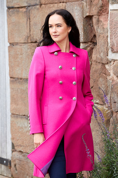 York - LIMITED EDITION Pink Wool Double Breasted Coat