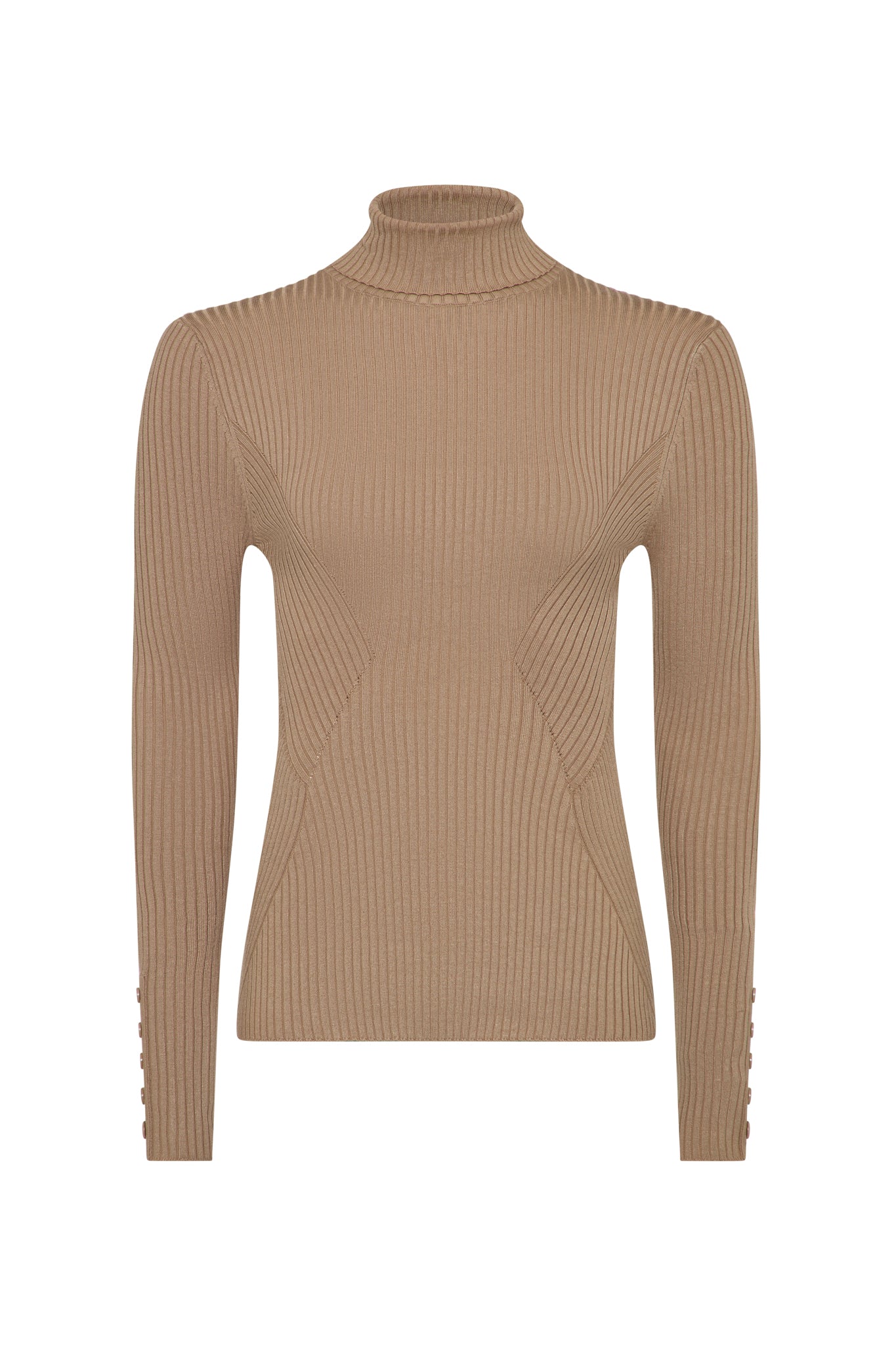 Camel Bella Roll Neck Sweater