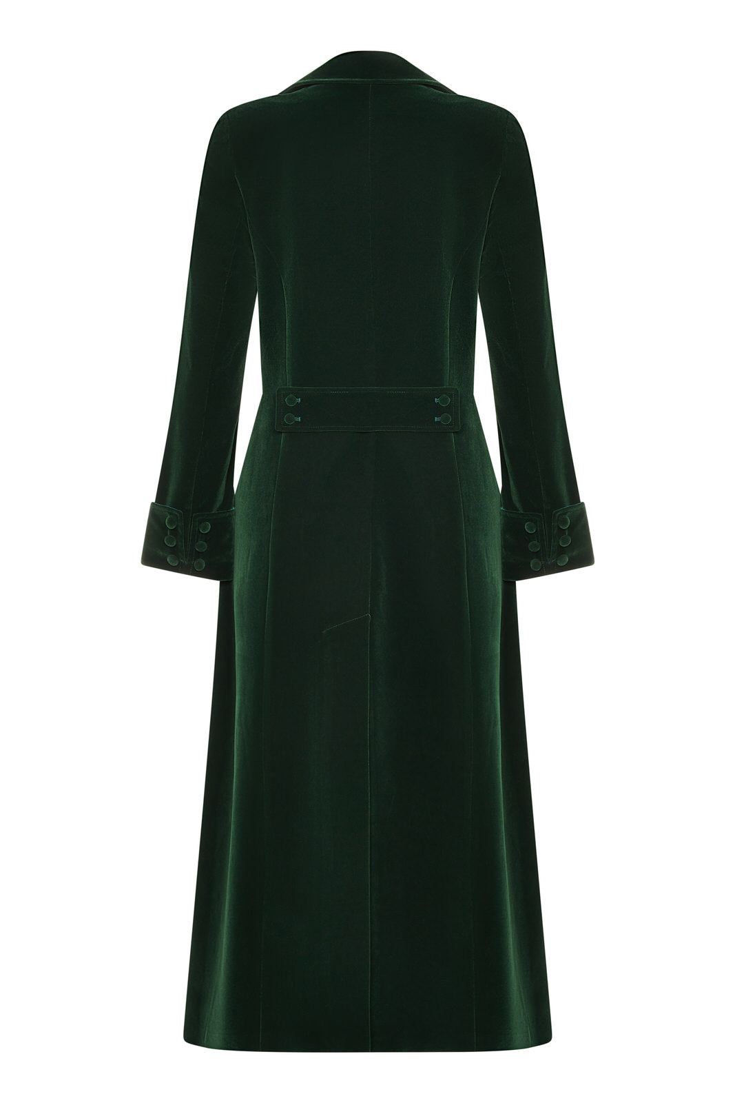 Delphi Long Green Velvet Coat - Boho Glamour