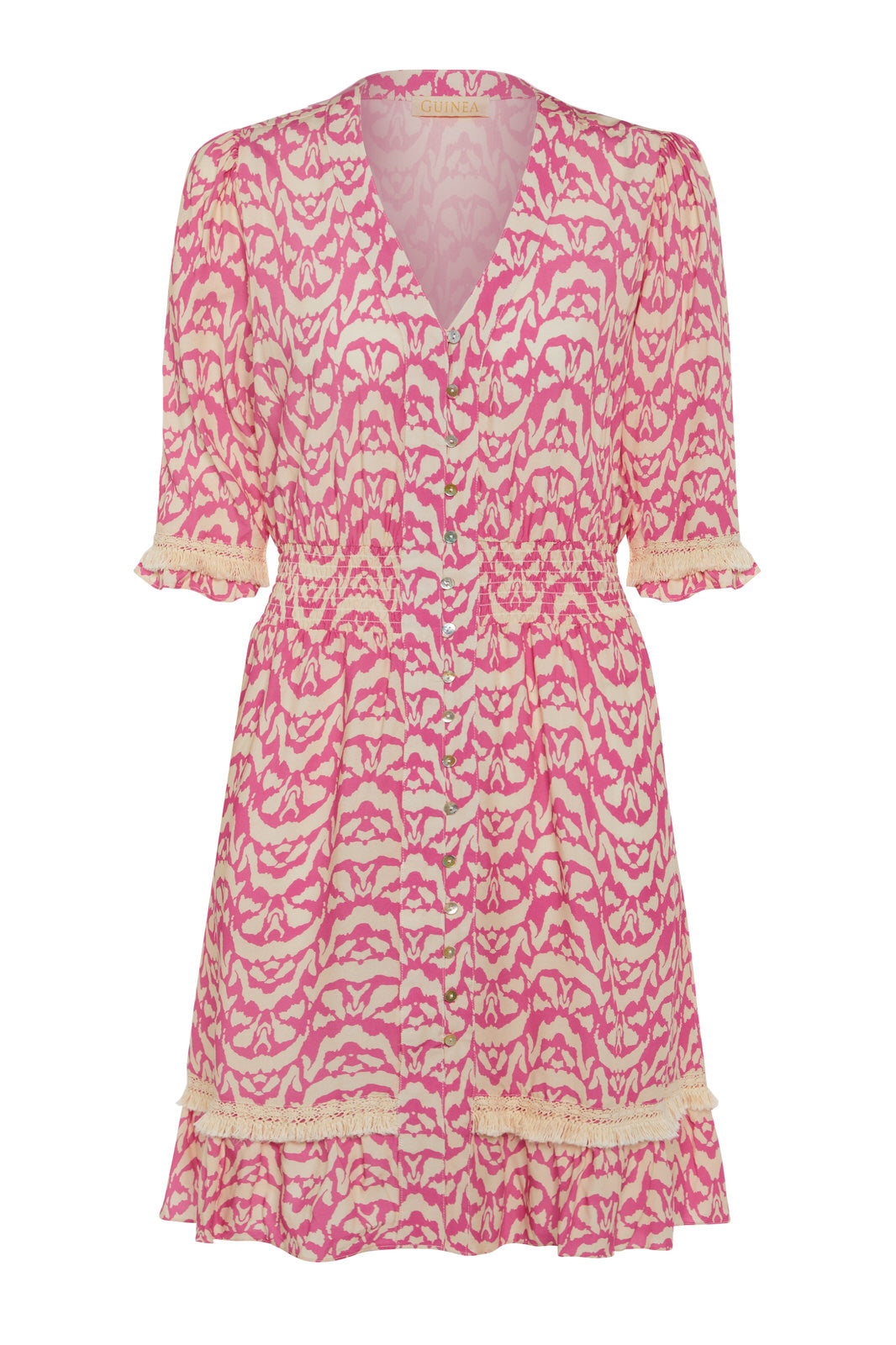 Izzy - Pink and Cream Summer Dress - 50% Off