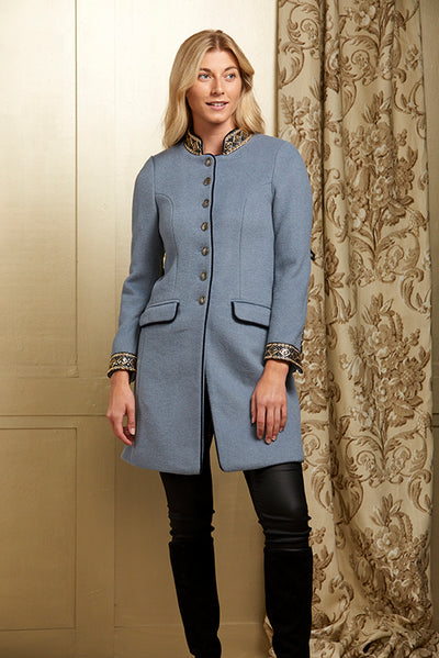 Oxford Wool Coat - Pale Blue