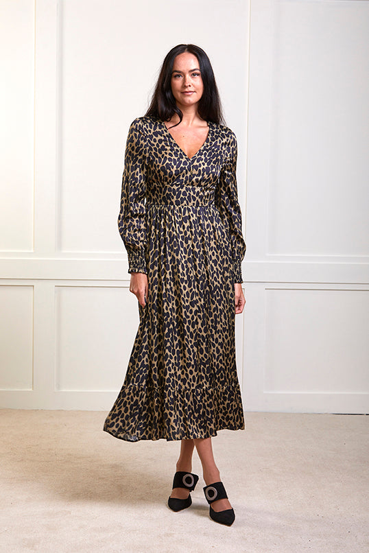 Sophie - Boho Maxi Dress - Leopard Print