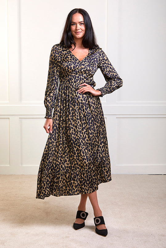 Sophie - Boho Maxi Dress - Leopard Print