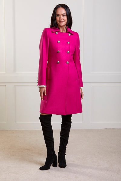 York - LIMITED EDITION Pink Wool Double Breasted Coat