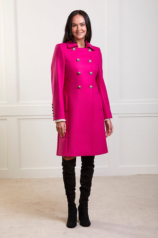 York - LIMITED EDITION Pink Wool Double Breasted Coat