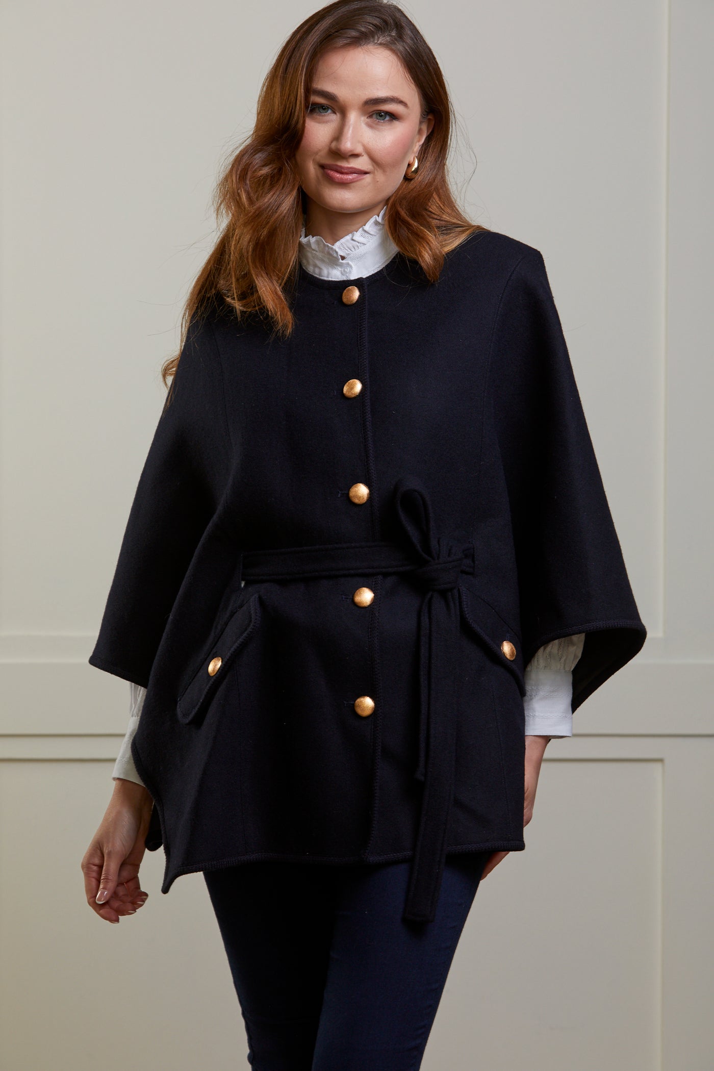 Serena Navy Cape