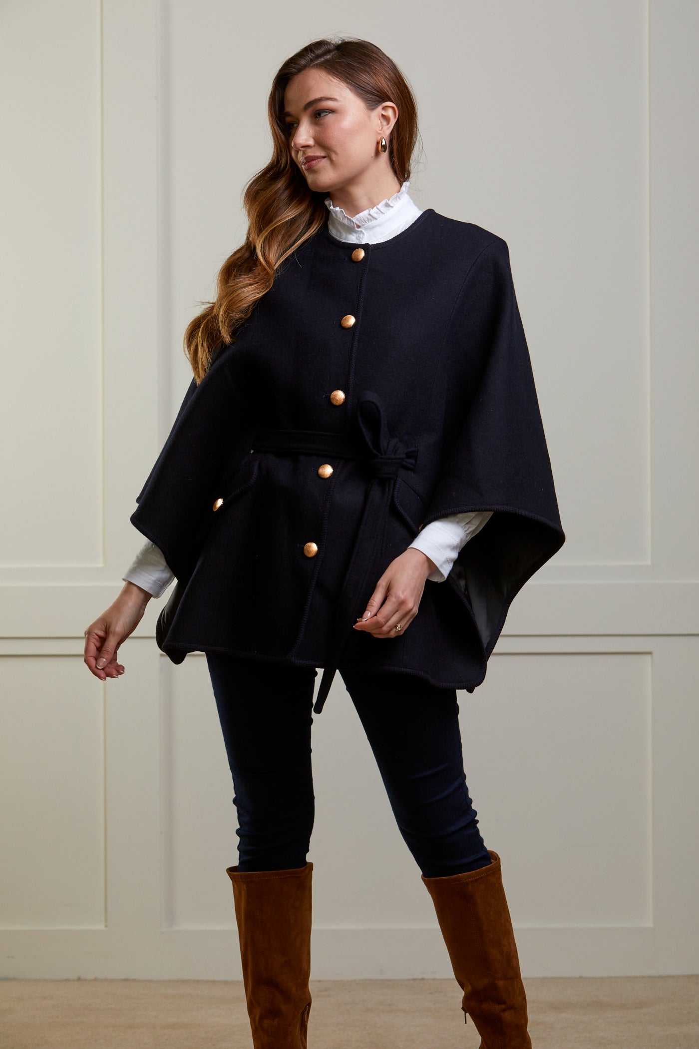 Serena Navy Cape