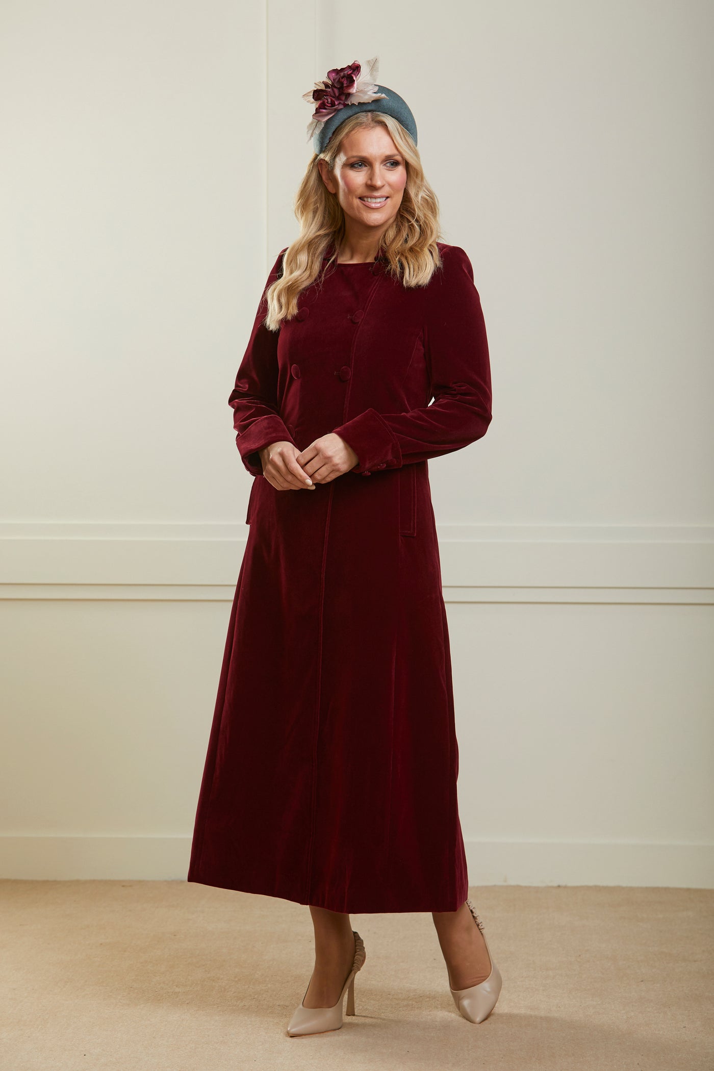 Delphi Long Red Velvet Coat - Boho Glamour - 30% OFF