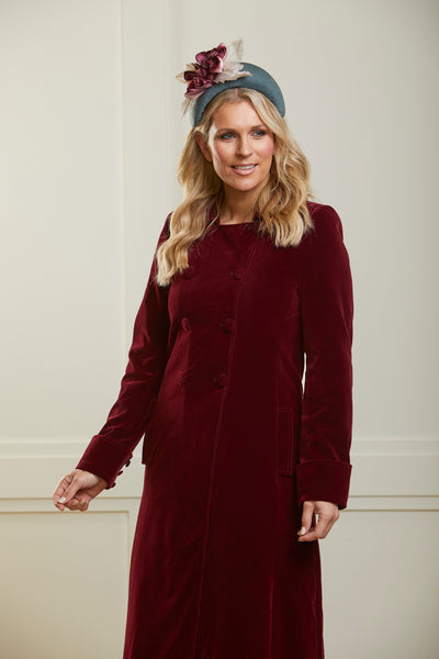 Delphi Long Red Velvet Coat - Boho Glamour - 30% OFF