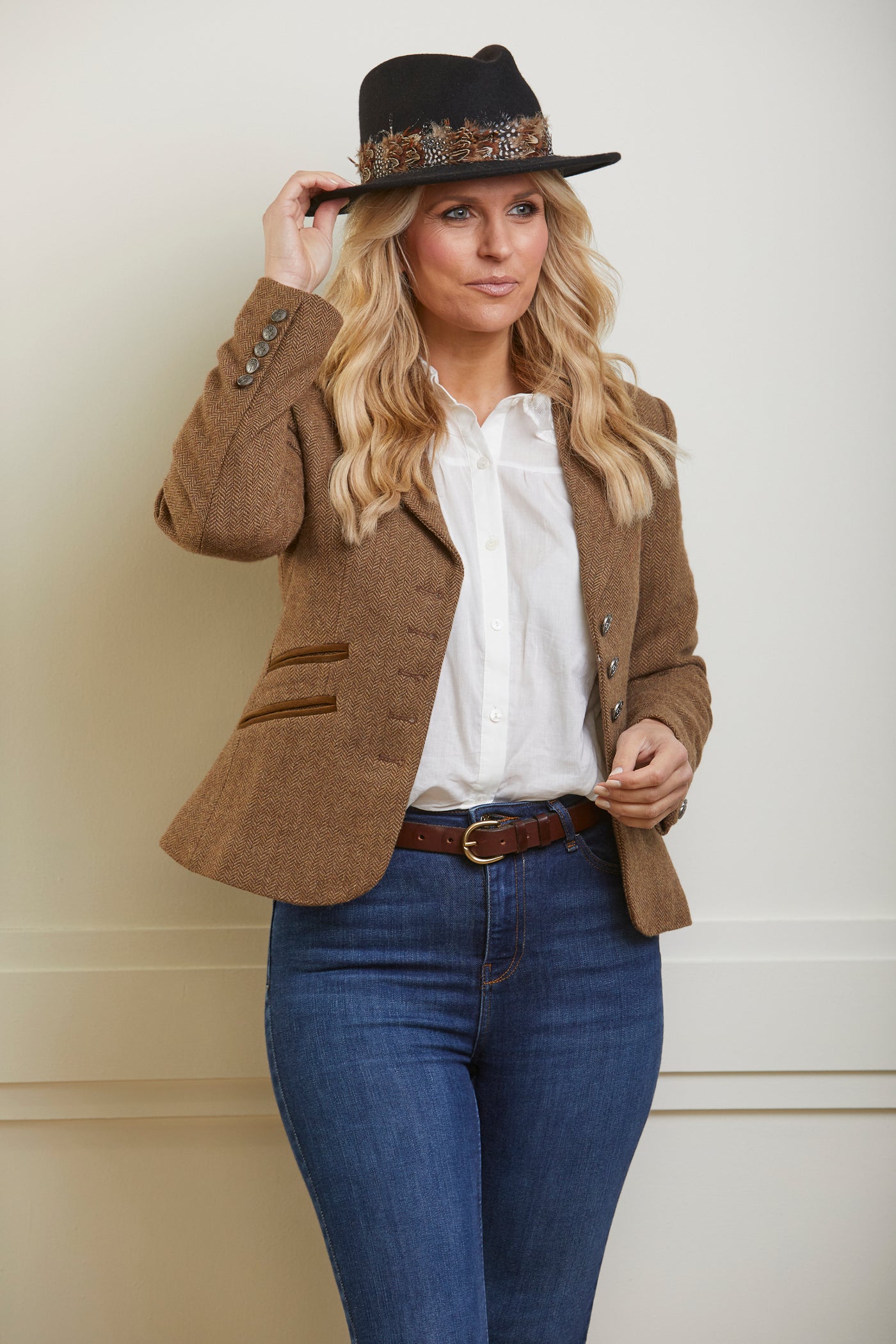 Kensington - Brown Herringbone Tweed Jacket