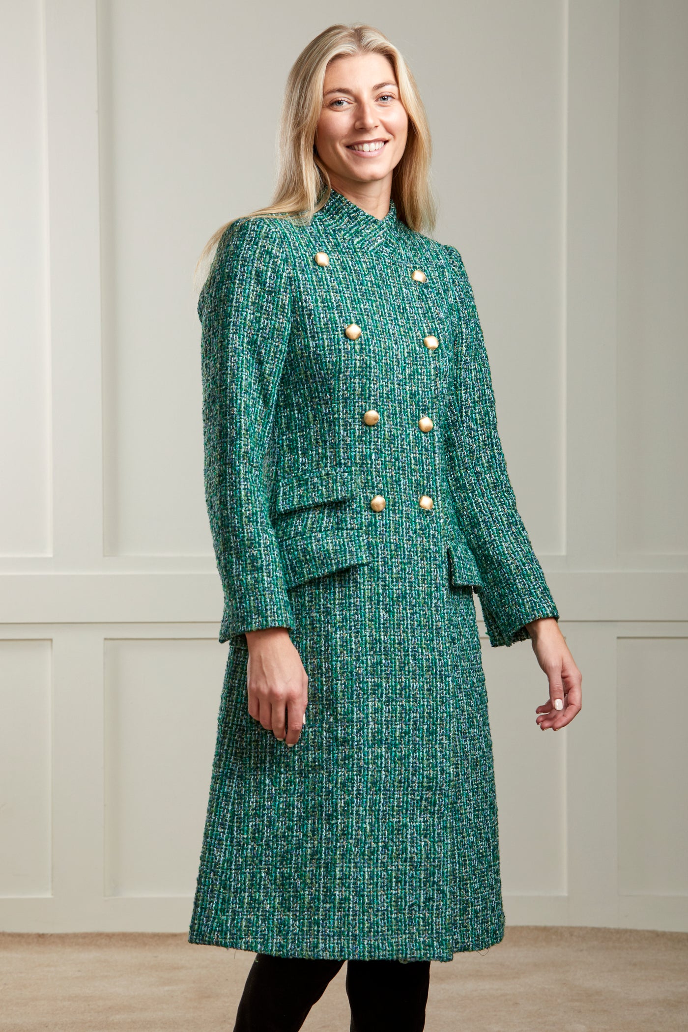 Knightsbridge Green Boucle Coat
