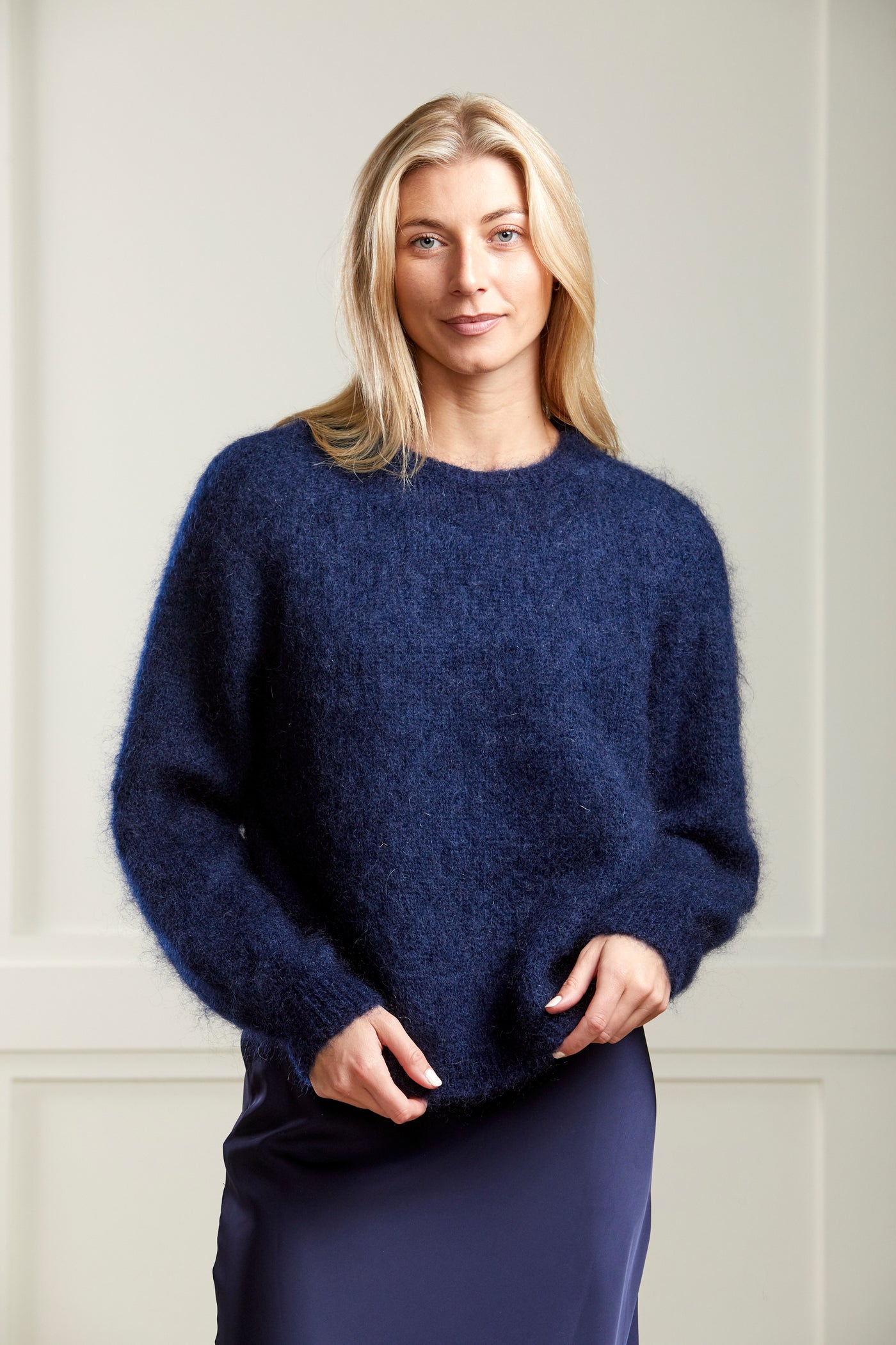 Navy Mohair Crew Neck - 50% OFF