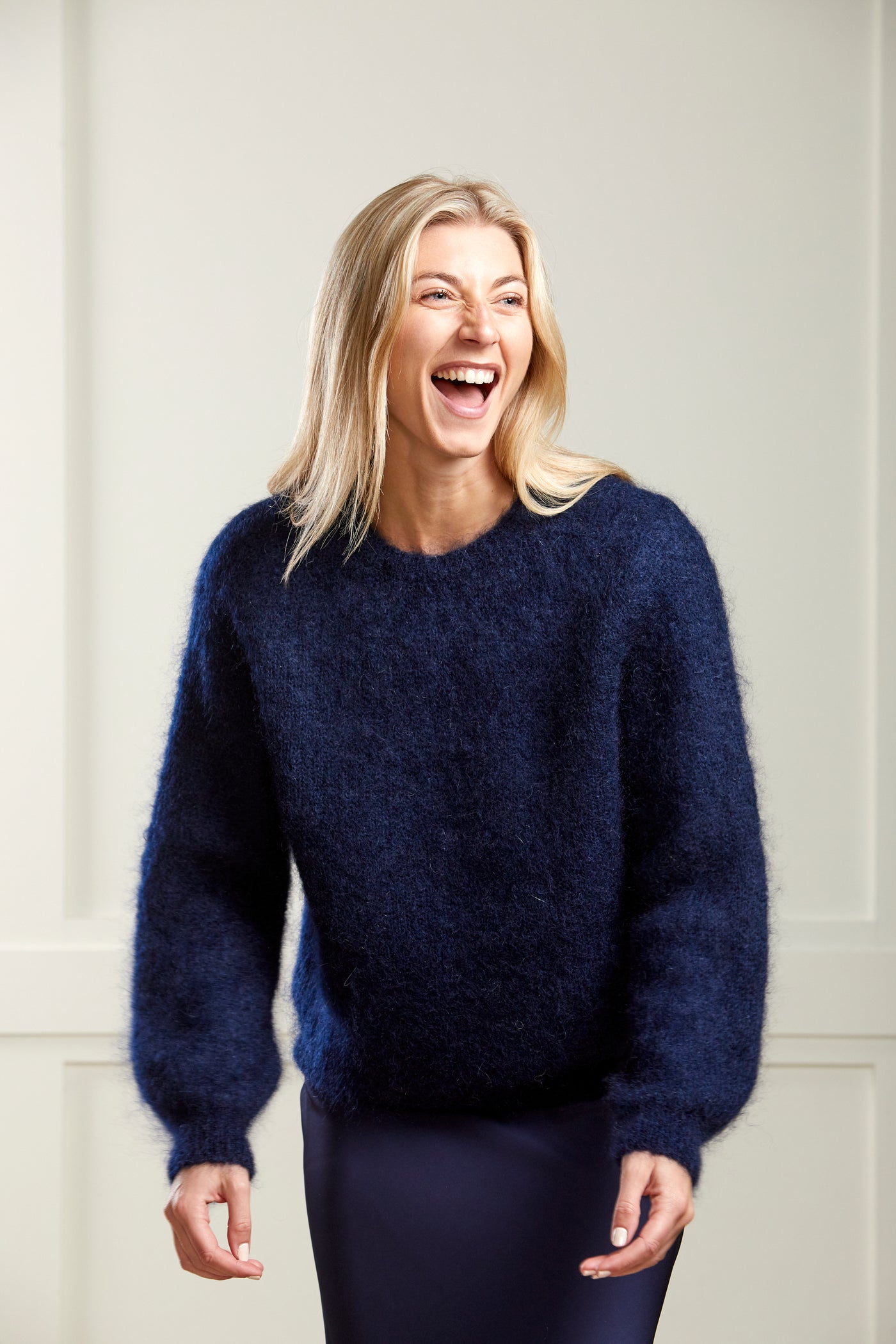 Navy Mohair Crew Neck - 50% OFF