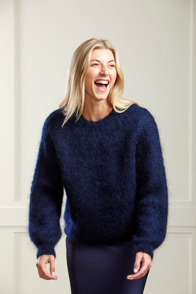 Navy Mohair Crew Neck - 50% OFF