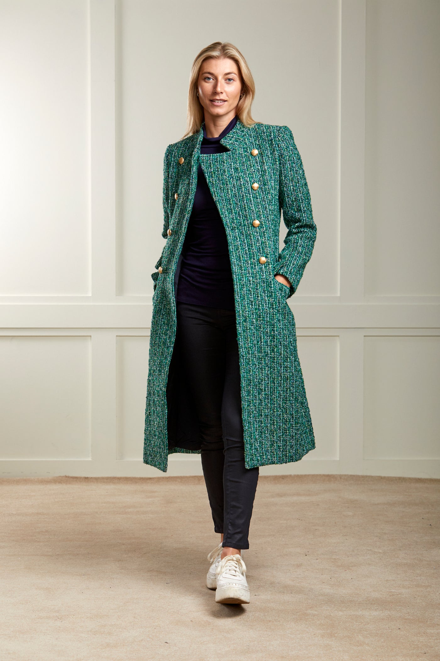 Knightsbridge Green Boucle Coat