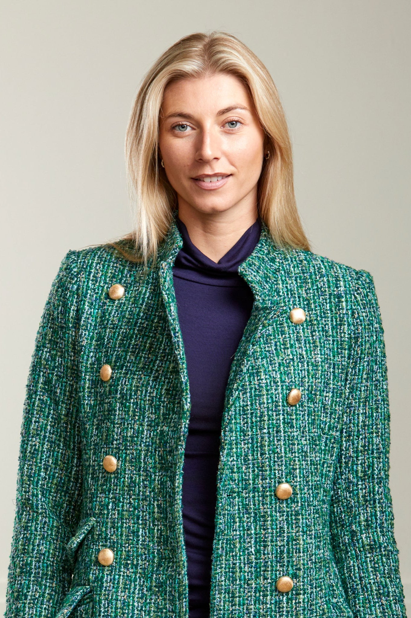 Knightsbridge Green Boucle Coat