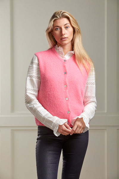 Pink Alpaca Knitted Vest - 50% OFF