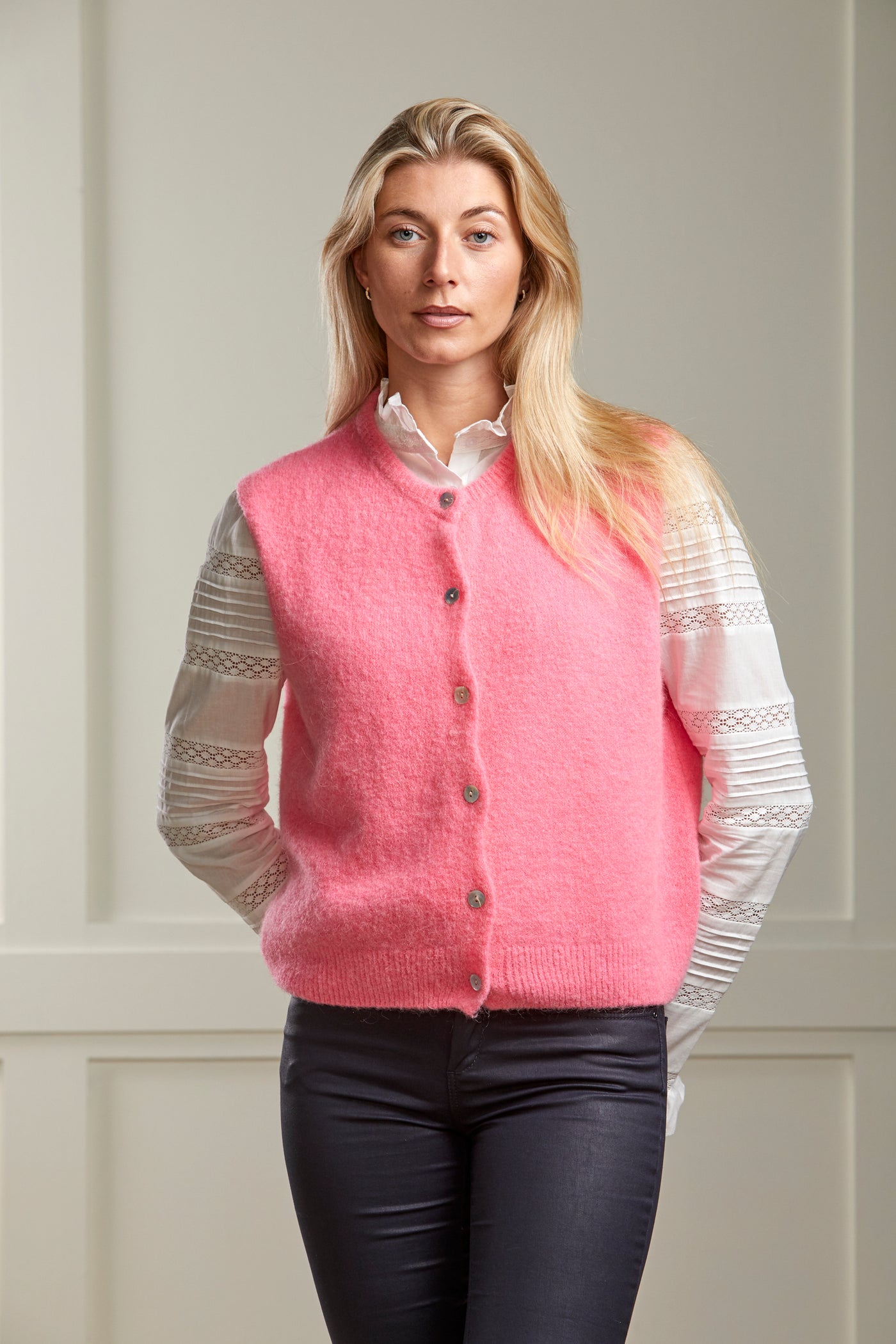 Pink Alpaca Knitted Vest - 50% OFF