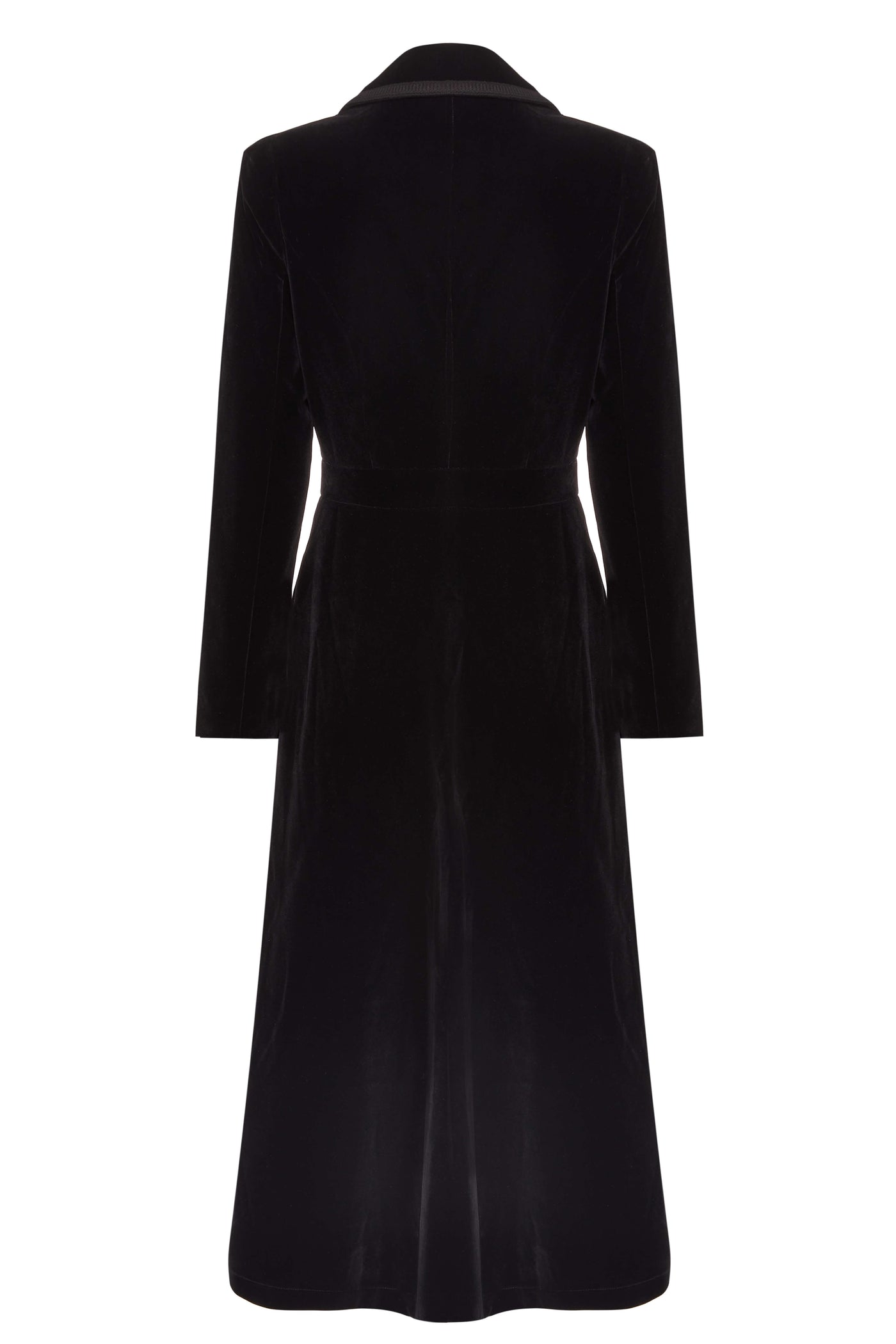 Isla - Velvet Dress Coat - Black