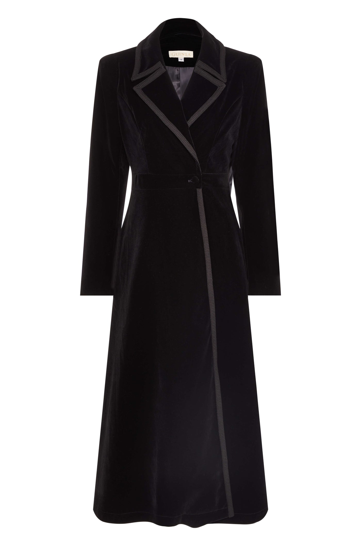Isla - Velvet Dress Coat - Black