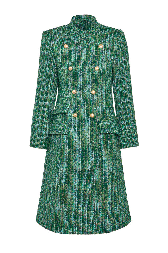 Knightsbridge Green Boucle Coat