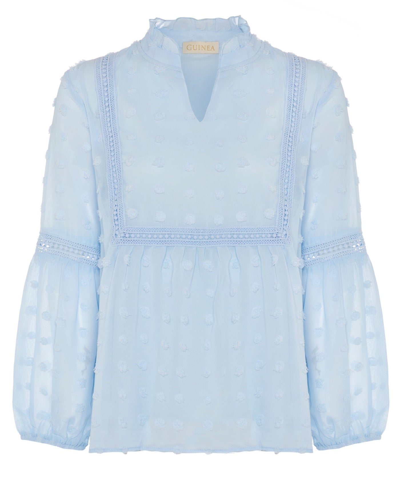 Mia - Long Sleeved Summer Top - Pale Blue