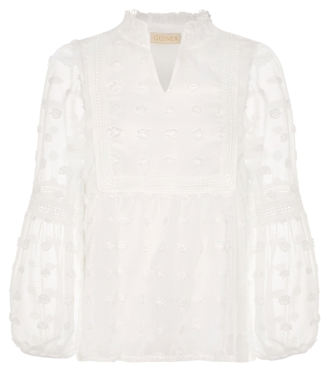 Mia - Long Sleeved Summer Top - White - 50% OFF