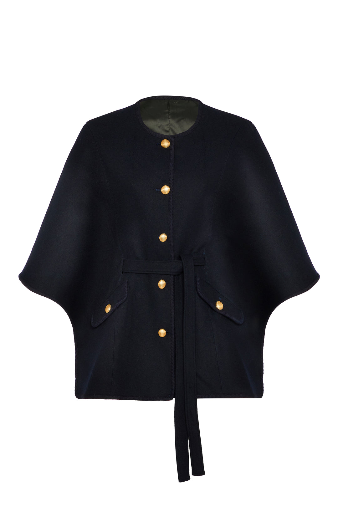 Cape En Cuir Véritable Save The Queen - Taille M, Dégradé Vert/Beige, Occasion TB