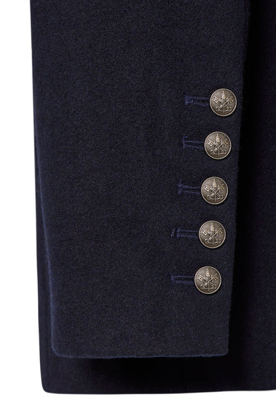 Newbury Navy Jacket - Wool With Velvet Trims