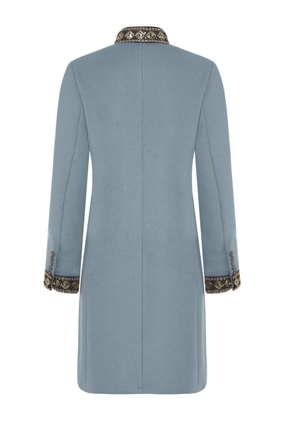 Oxford Wool Coat -Pale Blue Wool Coat