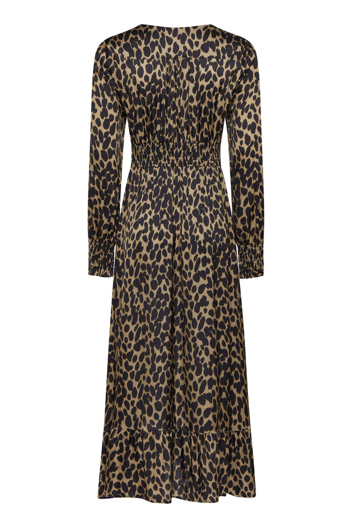 Spevert Women's Leopard Print Boho Maxi Dress – Long Sleeve, Tie Waist,  Casual Fall/Winter Midi Dress