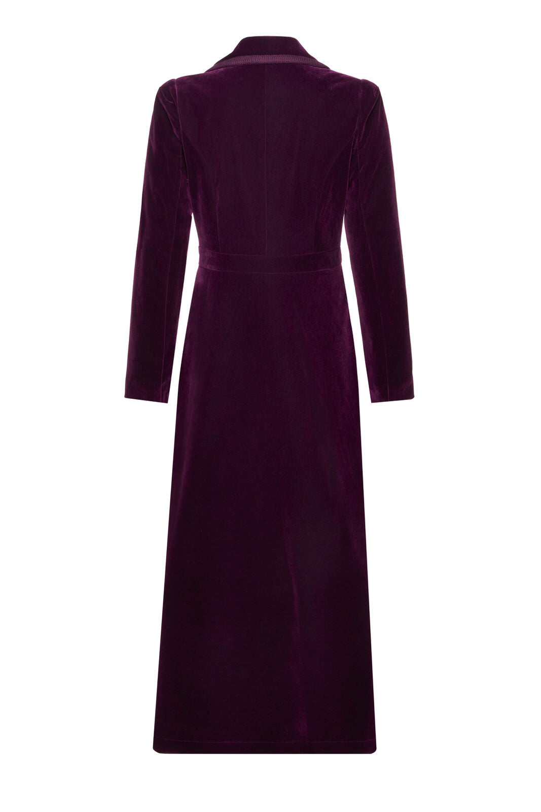 Isla - Velvet Dress Coat - Purple