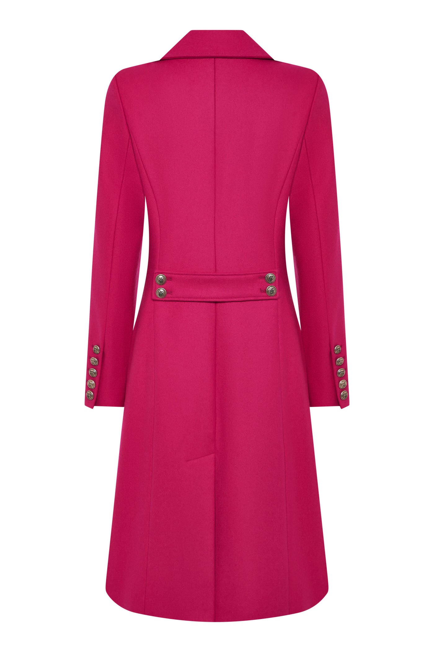 York - LIMITED EDITION Pink Wool Coat - Double Breasted Military Style