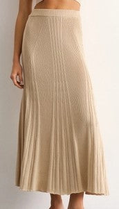Long Knitted Skirt -Taupe - 50% OFF