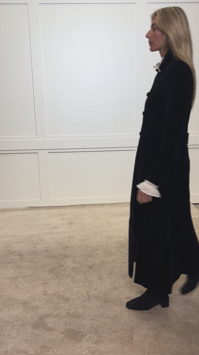 Delphi Long Navy Velvet Coat - Boho Glamour