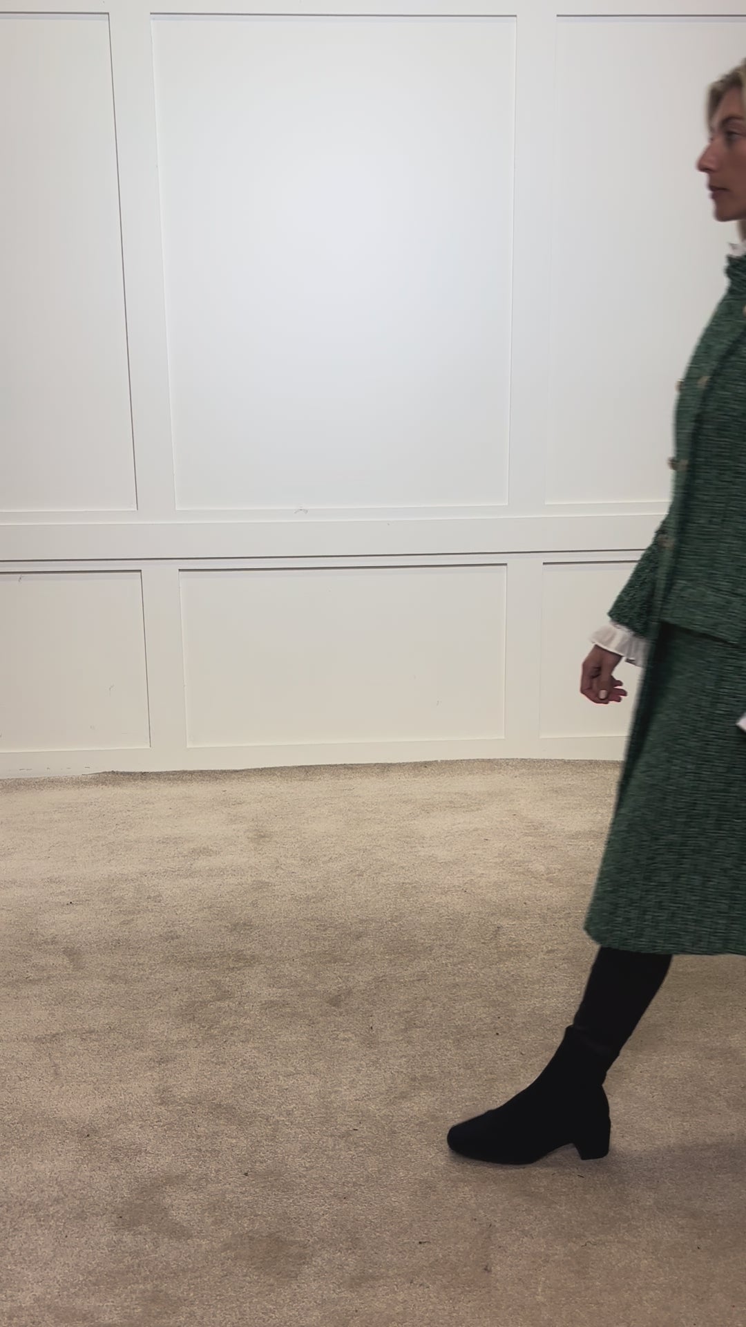 Knightsbridge Green Boucle Coat