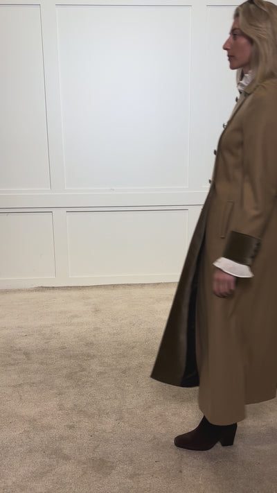 Trench Coat – Long Camel Coat - Velvet Cuff - LIMITED EDITION