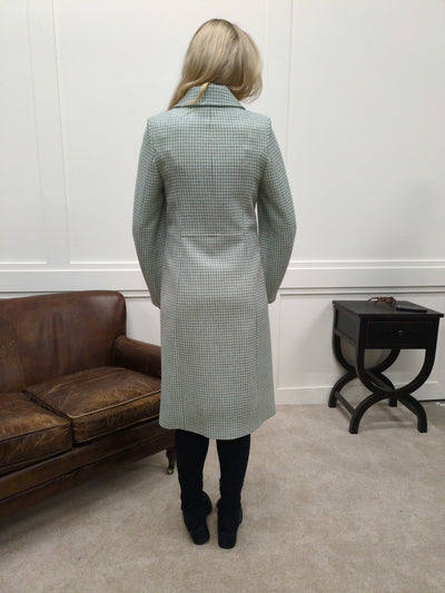 Brompton Pale Blue Check Wool Coat