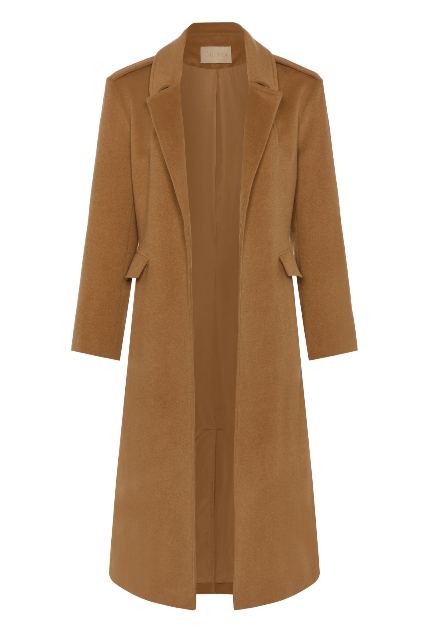 Isabella Camel Wrap Coat - 100% Wool