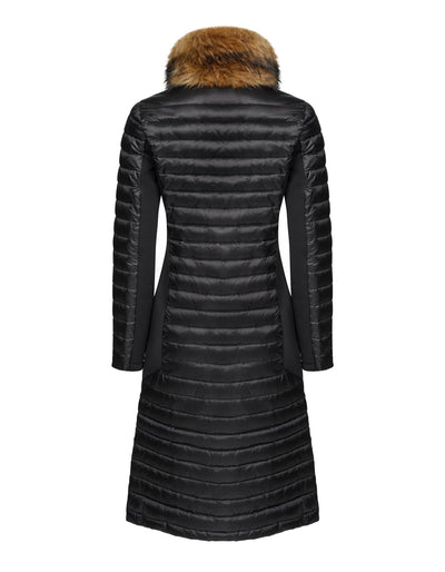 Puffer Coat Black - Luxe Faux Fur Collar - 50% OFF