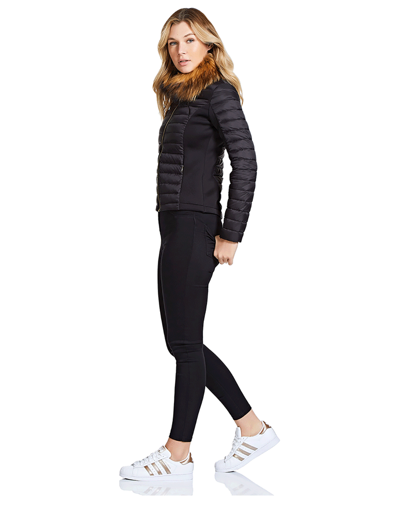 Black Puffer Jacket Women's Lightweight Down Jacket – GUINEA