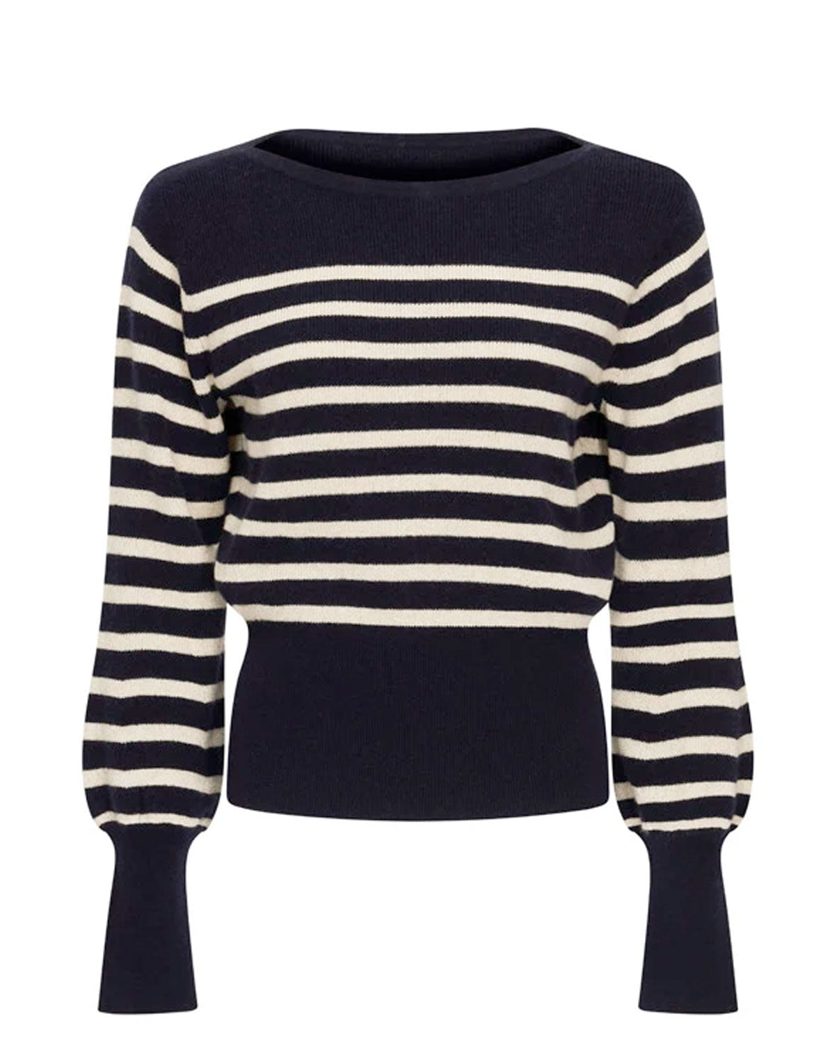 Blue and Cream Breton Stripe Jumper - Wool and Cashmere – GUINEA